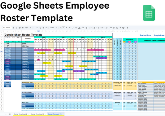 '-Dynamic Calendars
-Customizable Shift Codes
-Color-Coded Shifts
-Skill Mix Tracking
-Shift Count Tracker
-Rotating Shift Patterns
-Working Hours Calculator
-Weekend & Holiday Highlights
-Print-Ready Schedules
-Excel & Google Sheets Compatible