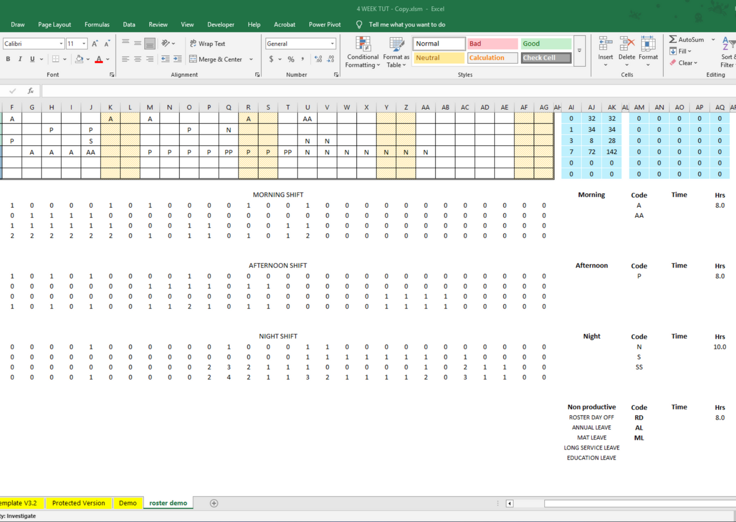 Video Tutorial - 4-Week Excel Roster Template for Shift-Based Teams