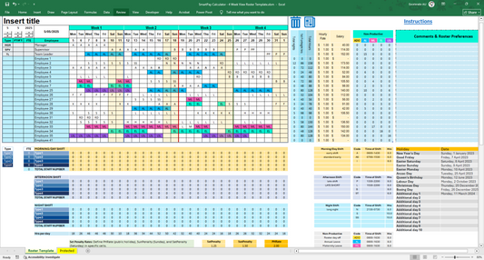 Free Trial: Excel Employee Roster Template for Small Teams with Smart Salary Calculator