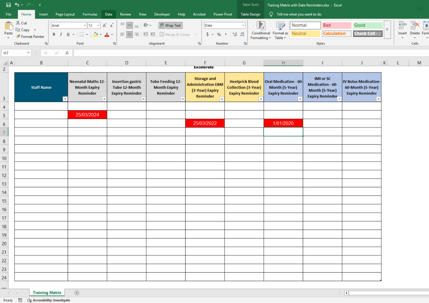 Free: Employee Training Matrix Template with Expiry Reminders