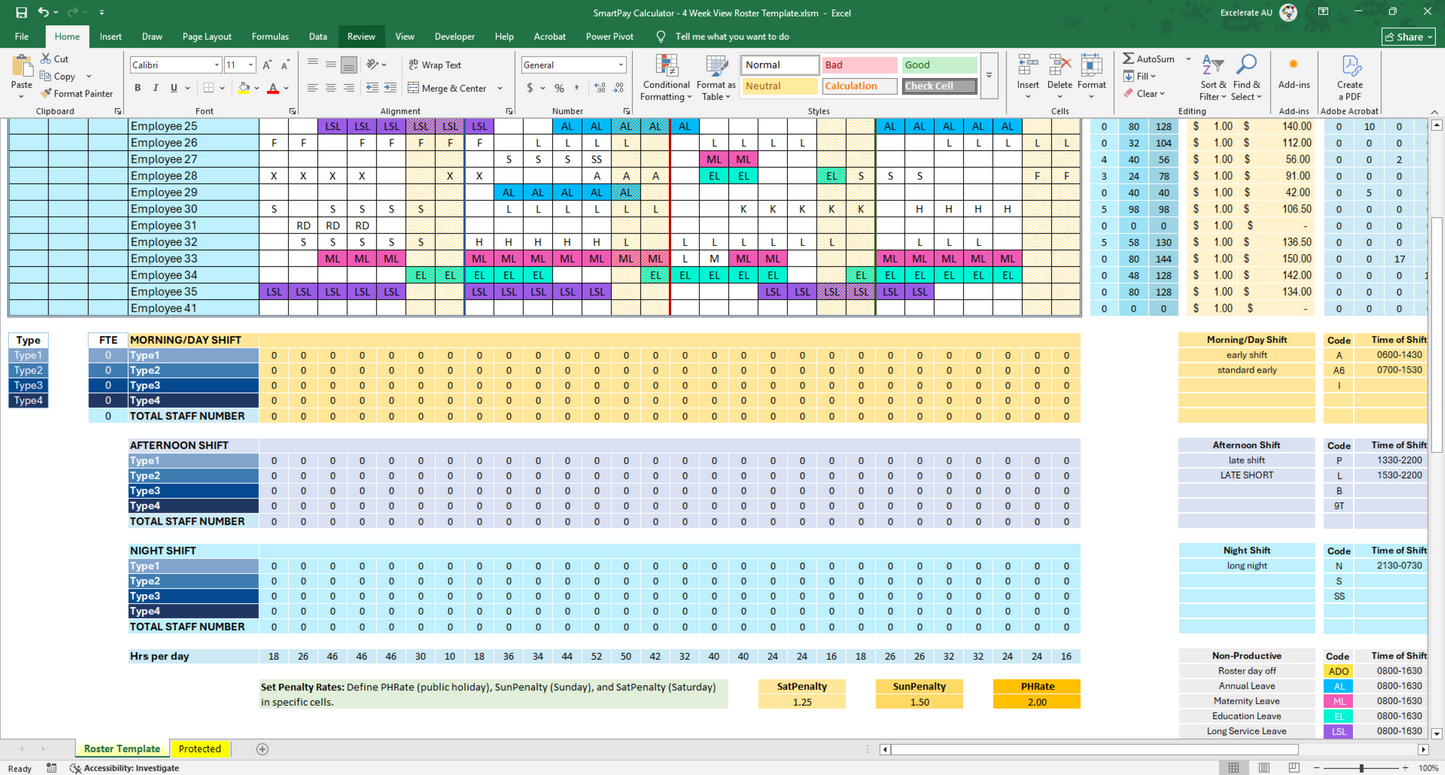 Free Trial: Excel Employee Roster Template for Small Teams with Smart Salary Calculator