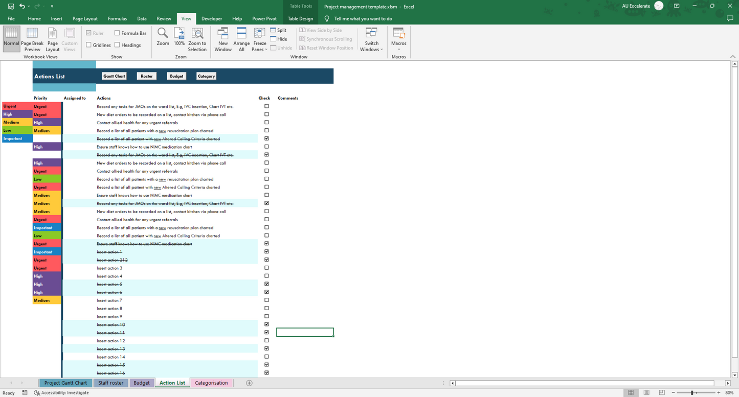 Gantt Chart Excel Template: All-in-One Project Management Tool for Rostering, Budgeting, and Action Plans – Perfect for Businesses and Teams