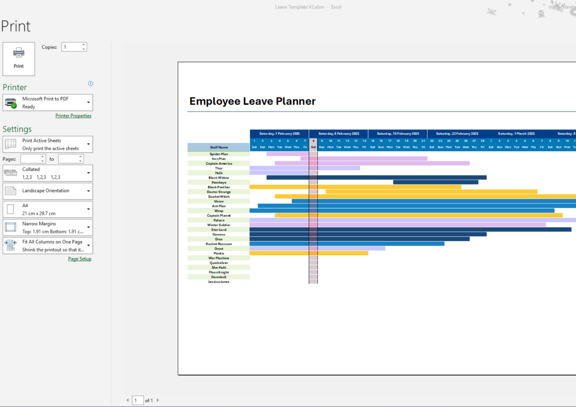 Print-ready Leave Tracker for easy record-keeping
