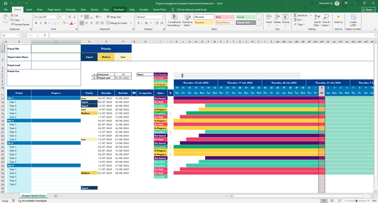 Gantt Chart Excel Template: All-in-One Project Management Tool for Rostering, Budgeting, and Action Plans – Perfect for Businesses and Teams