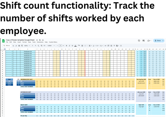 4-Week Google Sheets Employee Roster & Schedule Template (Also Available on Etsy)