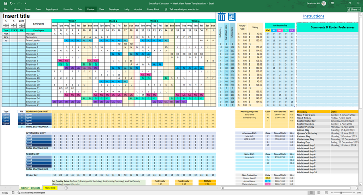Premium Excel Templates: Roster, Leave, Gantt & Productivity Tools ...